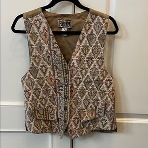 Forenza Geometric Patterned Vest in Earth Tones